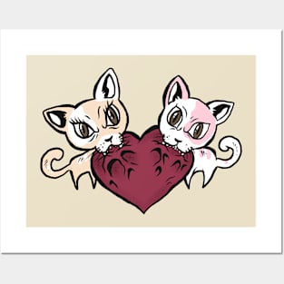 Valentine two cat Posters and Art